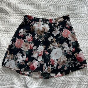 Tobi Black Floral Skirt